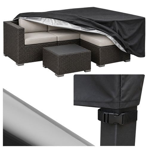 Gardlov Tuinmeubelhoes - 205 x 160 x 70 cm - Waterdicht - Zwart