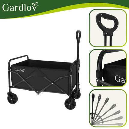 Gardlov Opvouwbare Tuinwagen - 90 Liter - 100 kg - Zwart