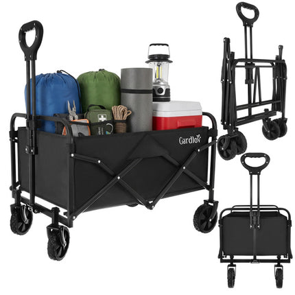 Gardlov Opvouwbare Tuinwagen - 90 Liter - 100 kg - Zwart