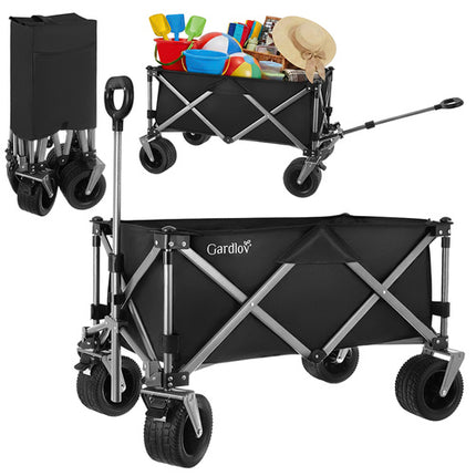 Gardlov Opvouwbare Transportwagen - 150L - 200 kg - Zwart