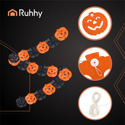 Ruhhy Halloween Pompoen Slinger - 3 Meter - Papieren Decoratie