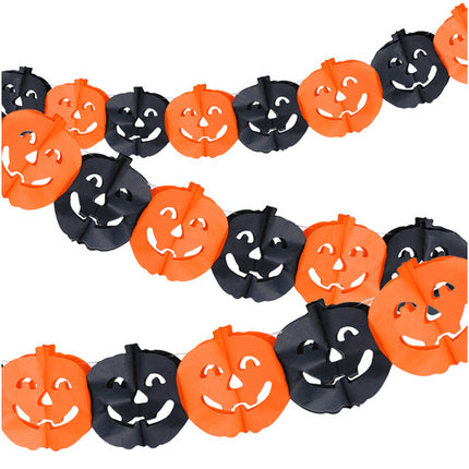Ruhhy Halloween Pompoen Slinger - 3 Meter - Papieren Decoratie