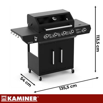 Kaminer Varen 5.0 Black Gasbarbecue - 4+1 Branders - 17 kW