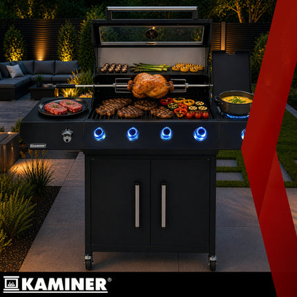 Kaminer Varen 5.0 Black Gasbarbecue - 4+1 Branders - 17 kW