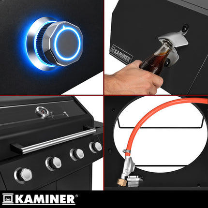 Kaminer Varen 5.0 Black Gasbarbecue - 4+1 Branders - 17 kW