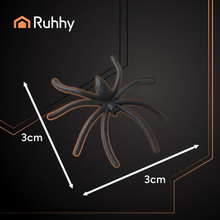 Ruhhy Glow-in-the-Dark Spinnenweb - Halloween Decoratie - 20 Spinnen