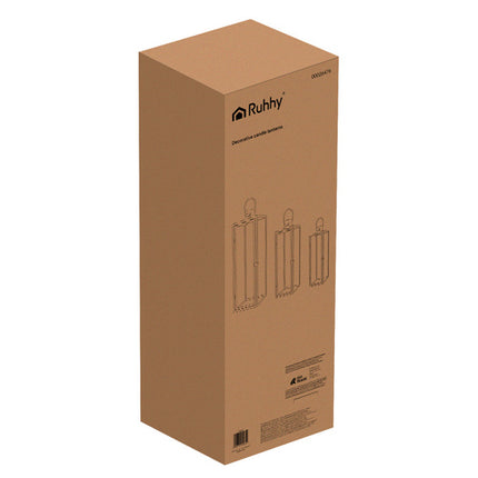 Ruhhy Gouden Lantaarn Set - 3-delig - 38, 49 & 63 cm - Glas & RVS