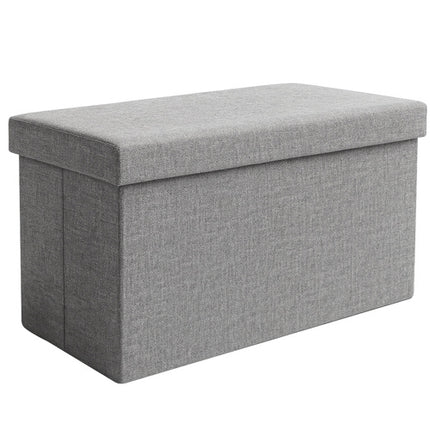 Ruhhy Opvouwbare Poef - 60 x 30 x 30 cm - 54 Liter - Grijs - Met Opbergruimte