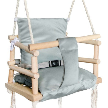 Kruzzel Kinderschommel - Luxe Grijze Houten Schommel - Cleanaboo Materiaal - 25 kg