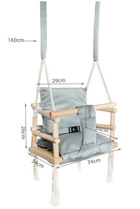 Kruzzel Kinderschommel - Luxe Grijze Houten Schommel - Cleanaboo Materiaal - 25 kg