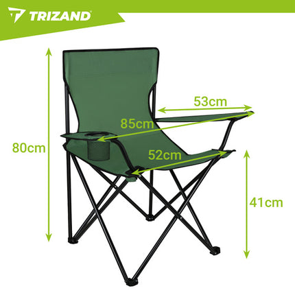 Trizand Vissersstoel - Opvouwbaar - Met Bekerhouder - Groen