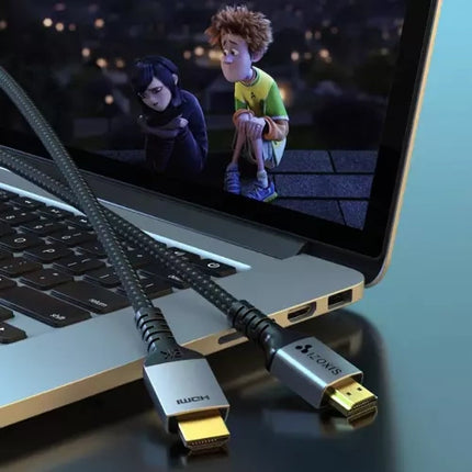 Izoxis HDMI 2.1 Kabel - 8K - 2 Meter - Nylon Gevlochten - Zwart