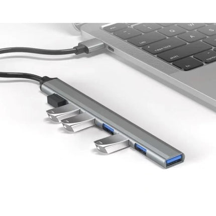 Izoxis 24374 USB Hub - 7-Poorts Splitter - 1x USB 3.2 & 6x USB 2.0 - Aluminium