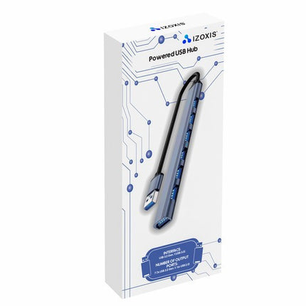 Izoxis 24374 USB Hub - 7-Poorts Splitter - 1x USB 3.2 & 6x USB 2.0 - Aluminium