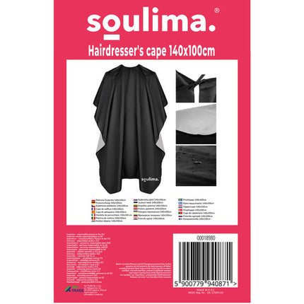 Soulima Kapperscape - 140 x 100 cm - Waterafstotend - Zwart/Zilver