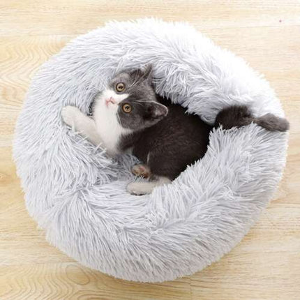 Purlov Hairy Hondenmand - Maat M - 60 cm - Grijs - Pluizige Mand voor Huisdieren