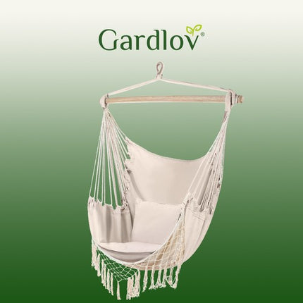 Gardlov Braziliaanse Hangstoel - Beige - Inclusief 2 Kussens - 120 kg