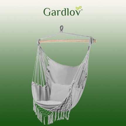 Gardlov Braziliaanse Hangstoel - Grijs - Inclusief 2 Kussens - 120 kg