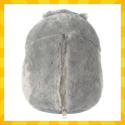 Kruzzel 3-in-1 Hamster - Knuffel, Kussen en Deken - 105 x 200 cm - Grijs/Wit