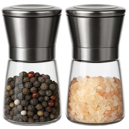 Ruhhy 25459 Handmatige Peper- en Zoutmolen Set - Glas - 2 Stuks