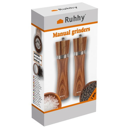 Houten Zout- en Pepermolen Set 2 Stuks