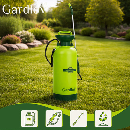 Gardlov Drukspuit - 8 Liter - Met Lans en Slang - Groen