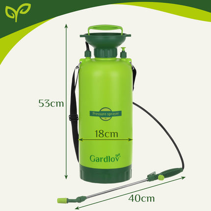 Gardlov Drukspuit - 8 Liter - Met Lans en Slang - Groen