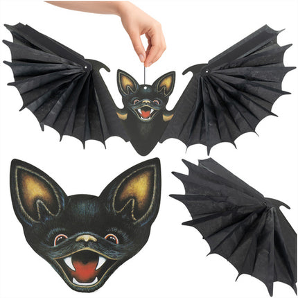 Ruhhy Hangende Vleermuis - 60 cm - Halloween Decoratie - Zwart