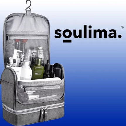 Soulima Hangende Toilettas - 25 x 20 x 14.5 cm - Met Thermovak - Grijs