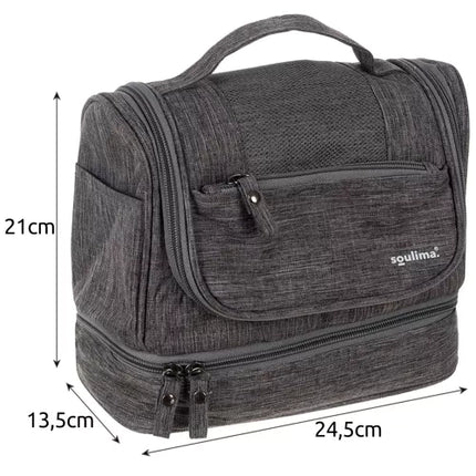 Soulima Hangende Toilettas - 25 x 20 x 14.5 cm - Met Thermovak - Grijs