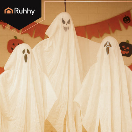Ruhhy Hangende Geesten - 3 Stuks - 75 cm - Halloween Decoratie