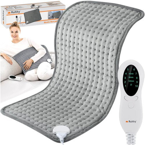 Ruhhy Elektrisch Warmtekussen - 60 x 30 cm - 10 Warmtestanden - Grijs