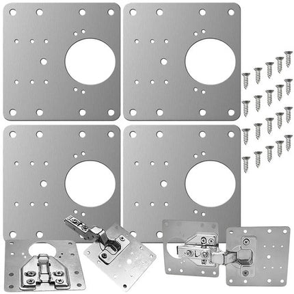 Meubel Scharnier Reparatieplaten – Set van 4 Platen + 24 Schroeven