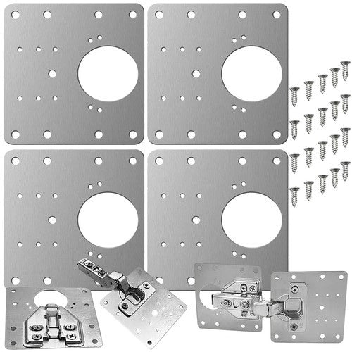 Meubel Scharnier Reparatieplaten – Set van 4 Platen + 24 Schroeven