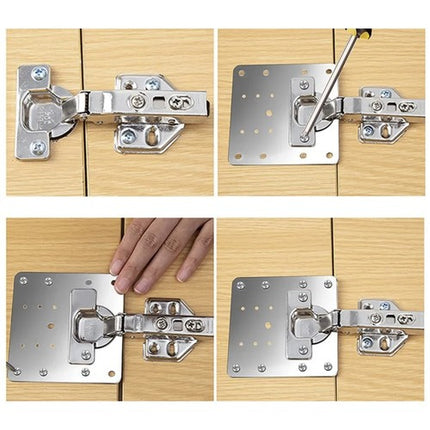 Meubel Scharnier Reparatieplaten – Set van 4 Platen + 24 Schroeven