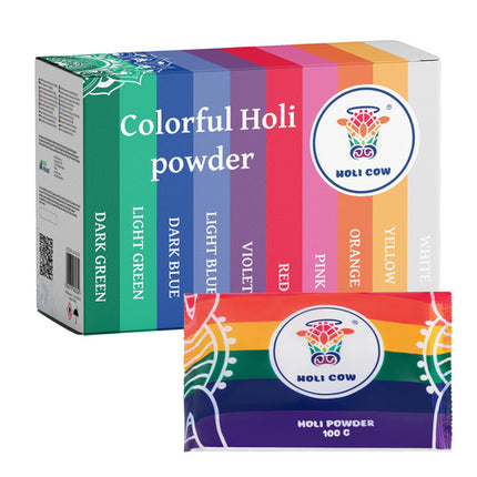 Holi Cow Holi Poeder Set - 10 x 100g - 10 Kleuren - Festival Fun