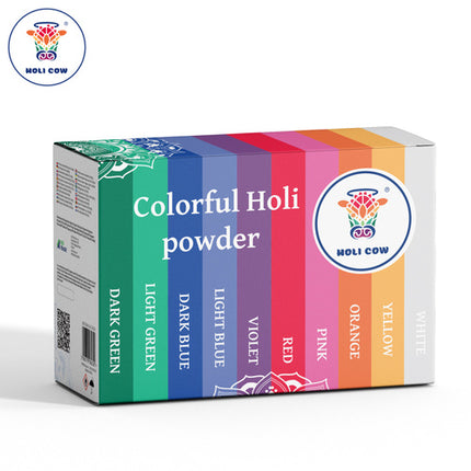 Holi Cow Holi Poeder Set - 10 x 100g - 10 Kleuren - Festival Fun