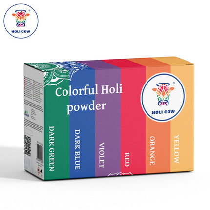 Holi Cow Kleurenpoeder Set - 6 x 100g - Holi Festival Poeder