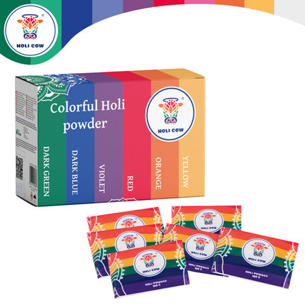 Holi Cow Kleurenpoeder Set - 6 x 100g - Holi Festival Poeder