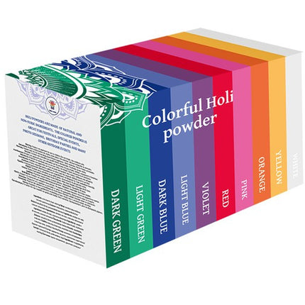 Holi Cow Kleurenpoeder Set - 10 x 100g - 10 Verschillende Kleuren