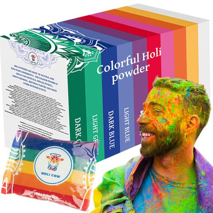 Holi Cow Kleurenpoeder Set - 10 x 100g - 10 Verschillende Kleuren