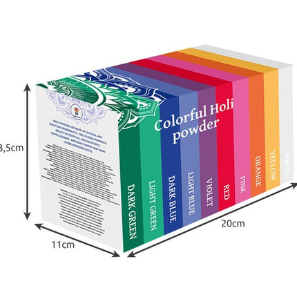 Holi Cow Kleurenpoeder Set - 10 x 100g - 10 Verschillende Kleuren