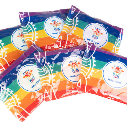 Holi Cow Kleurenpoeder Set - 6 x 100g - 6 Levendige Kleuren