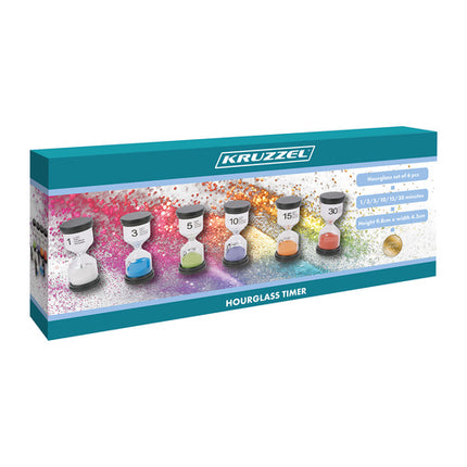 Kruzzel Zandloperset - 6 Delig - Educatief - 1 t/m 30 Minuten - Multicolor