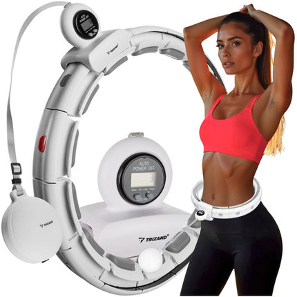 Trizand Slimming Hula Hoop - Met Counter en Verstelbaar Gewicht - Wit
