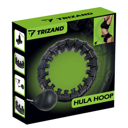 Trizand Massage Hula Hoop - Met Gewicht - 24 Segmenten - Zwart