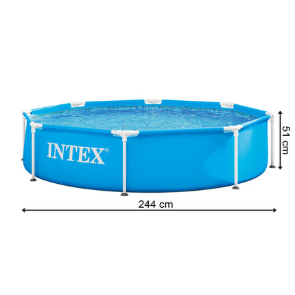Intex Metal Frame Zwembad - 244 x 51 cm - 1820 Liter - Blauw