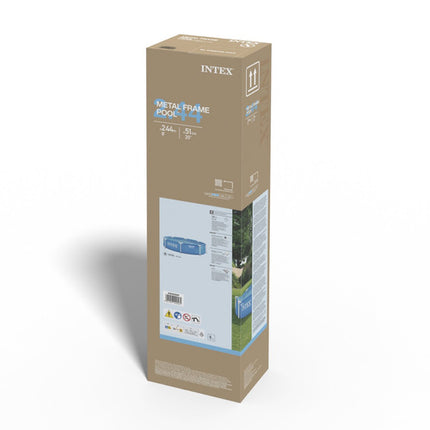Intex Metal Frame Zwembad - 244 x 51 cm - 1820 Liter - Blauw