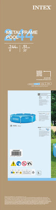 Intex Metal Frame Zwembad - 244 x 51 cm - 1820 Liter - Blauw
