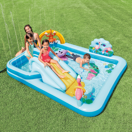 Intex 57161 Jungle Speeltuin - Opblaasbaar Zwembad met Glijbaan